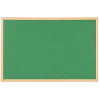 Bi-Office Earth Executive Felt Noticeboard, Oak MDF Frame, 1200x900mm, Green