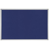 Bi-Office Aluminium Trim Felt Noticeboard, 600x450mm, Blue Bi-Office Aluminium Trim Felt Noticeboard, 600x450mm, Blue