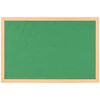 Bi-Office Earth Prime Felt Notice Board Oak MDF Frame Green 180x120cm