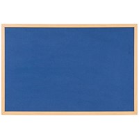 Bi-Office Earth Executive Felt Notice Board Oak MDF Frame Blue 120x90cm