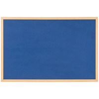 Bi-Office Earth Executive Felt Notice Board Oak MDF Frame Blue 150x120cm