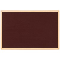 Bi-Office Earth Executive Felt Noticeboard, Oak MDF Frame, 900x600mm, Burgundy