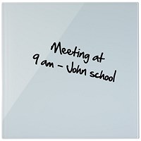 Bi-Office Magnetic Frameless Glass Board, 480x480mm, White Bi-Office Magnetic Frameless Glass Board, 480x480mm, White