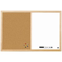 Bi-Office Cork and Drywipe Combination Board 600x400mm