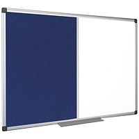 Bi-Office Drywipe and Blue Felt Combination Board, 1200x900mm, Aluminium Frame