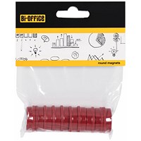 Bi-Office Round Magnets 25mm Red Pack of 10