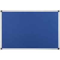 Bi-Office Aluminium Trim Felt Notice Board, 900x600mm, Blue
