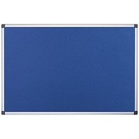 Bi-Office Aluminium Trim Felt Notice Board 900x600mm Blue