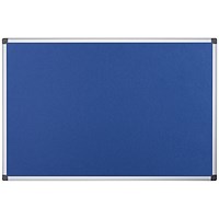 Bi-Office Aluminium Trim Felt Notice Board 1200x900mm Blue