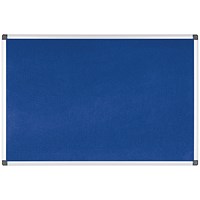 Bi-Office Aluminium Trim Felt Notice Board, 1800x1200mm, Blue