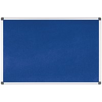 Bi-Office Aluminium Trim Felt Notice Board 1800x1200mm Blue FA27FA2743170