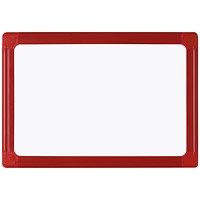 Bi-Office Portable Whiteboard, Red Frame, 210x300mm