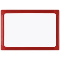 Bi-Office Portable Whiteboard, Red Frame, 210x300mm Bi-Office Portable Whiteboard, Red Frame, 210x300mm