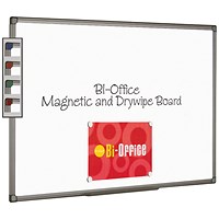 Bi-Office Magnetic Whiteboard, Aluminium Frame, 900x600mm