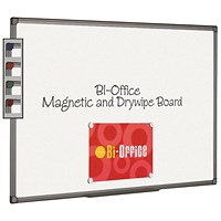Bi-Office Magnetic Whiteboard, Aluminium Frame, 1800x1200mm