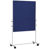 Bi-Office Mobile Felt Board, 1500x1200mm, Blue