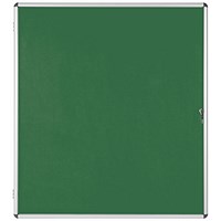Bi-Office Enclore Green Felt Notice Board Display Case, 20xA4, Aluminium Frame