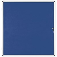 Bi-Office Enclore Blue Felt Notice Board Display Case, 12xA4, Aluminium Frame