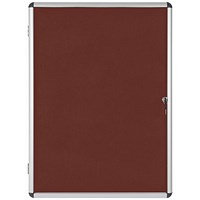 Bi-Office Enclore Burgundy Felt Noticeboard Display Case, 40xA4, Aluminium Frame