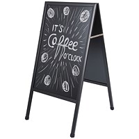 Bi-Office A-Frame Chalkboard, W600 x H1200mm, Black