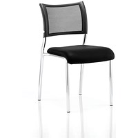 Brunswick Visitor Chair, Chrome Frame, Black