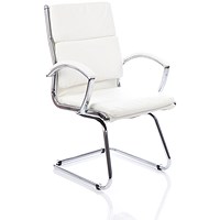 Classic Visitor Cantilever Leather Chair, White