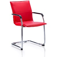 Echo Visitor Cantilever Leather Chair, Red