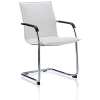 Echo Visitor Cantilever Leather Chair, White