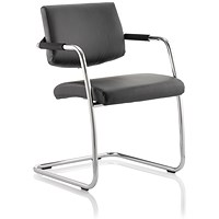 Havanna Leather Visitor Chair, Black