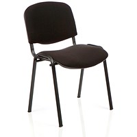 ISO Black Frame Stacking Chair, Black