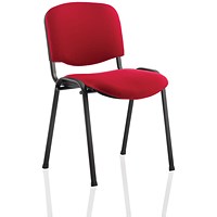 ISO Black Frame Stacking Chair, Red