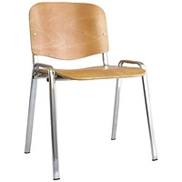 ISO Chrome Frame Stacking Chair - Beech