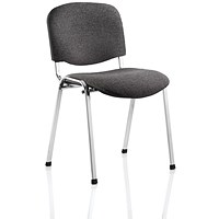 ISO Chrome Frame Stacking Chair - Charcoal