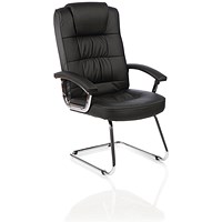 Moore Deluxe Leather Visitor Chair, Black