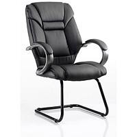 Galloway Leather Visitor Chair - Black