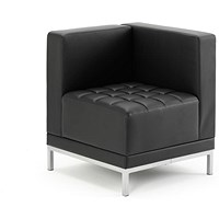Infinity Leather Modular Corner Unit Chair, Black