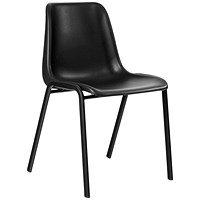Polly Black Frame Stacking Chair, Black