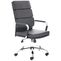 Advocate Executive Chair, Fixed Height Arms, Black - Delivered Built