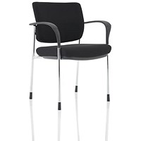 Brunswick Deluxe Visitors Chair, Chrome Frame, Black