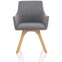 Carmen Wooden Leg Visitor Chair, Grey