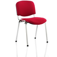 Stacking Chair, Chrome Frame, Red