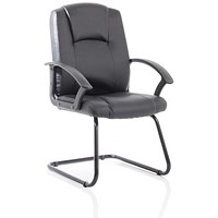 Bella Leather Cantilever Chair, Black