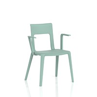 Nest Edge Stacking Cafe & Bistro Chair Green with Arms