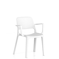 Nest Loop Stacking Cafe & Bistro Chair White with Arms