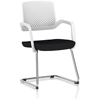 Cosmo Cantilever Chair White Frame Black Seat