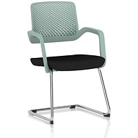 Cosmo Cantilever Chair Green Frame Black Seat