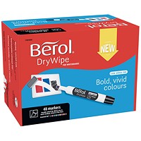Berol Drywipe Marker Chisel Tip Assorted (Pack of 48)