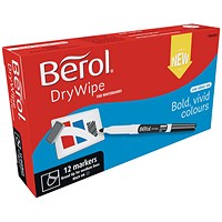 Berol Drywipe Pen Broad Black (Pack of 12)