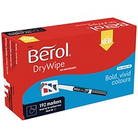 Berol Drywipe Pen, Broad, Black, Pack of 192