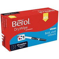 Berol Drywipe Pen, Fine, Black, Pack of 192